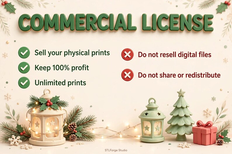 15 Christmas Lanterns & Lights STL Bundle | Holiday Decor 3D Print Files (Digital Download) image 4