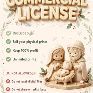 Paquete de archivos STL del Belén Navideño / Archivos para impresión 3D del pesebre navideño imagen 4