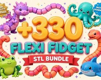 Flexi Fidget Toys STL Mega Bundle | 330+ Sensory 3D Print Files for Kids