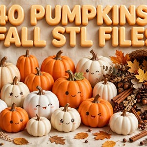 Pumpkin STL Bundle | 40+ Fall & Halloween Pumpkin 3D Print Files