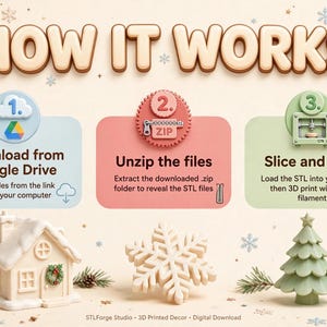 Paquete de archivos STL de decoración navideña de invierno / Archivos de impresión 3D para decoración navideña del hogar imagen 5