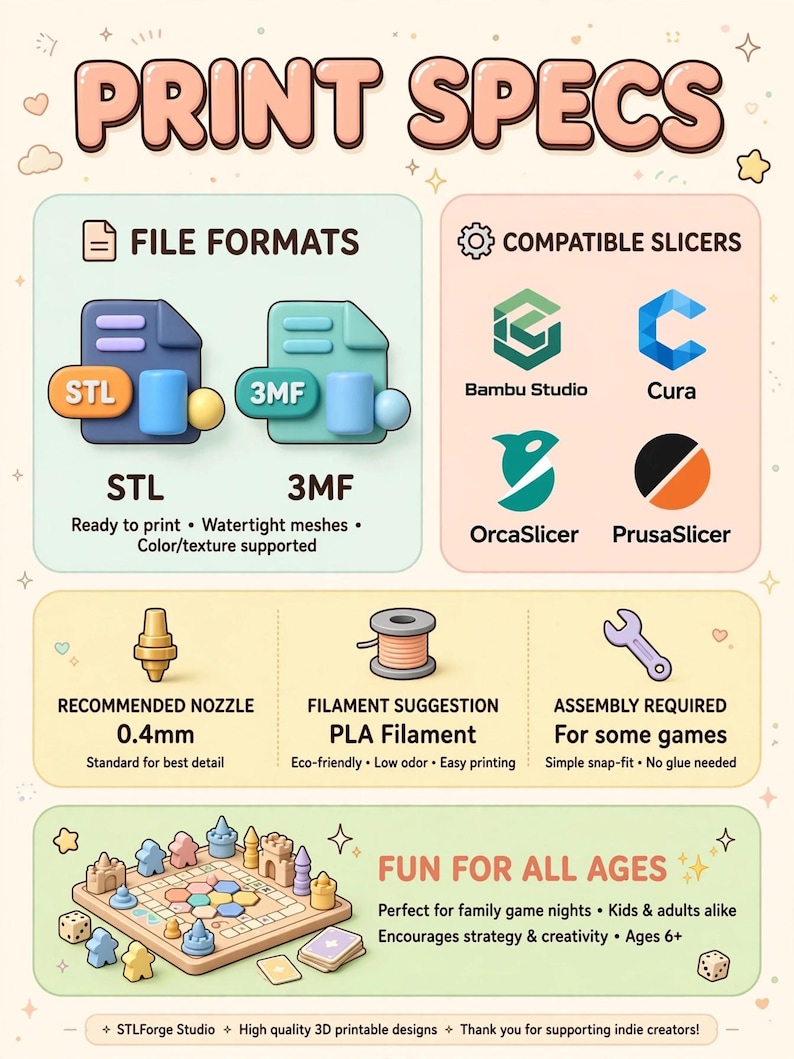 Paquete de 30 juegos de mesa 3D imprimibles / Acción familiar, deportes, estrategia (archivos STL) imagen 3
