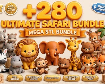Ultimate Safari Bundle | 280+ Jungle & Safari Animal STL Files | 3D Print