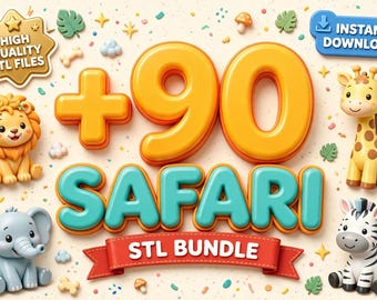 Kids Safari Animals STL Bundle | 90+ Jungle Animal 3D Print Files