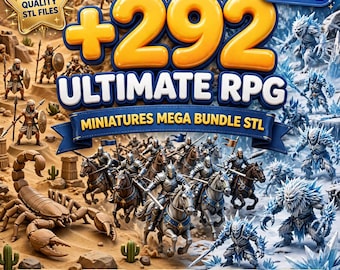 Ultimate RPG Bundle | 292 Tabletop Miniature STL Files | D&D Pathfinder Fantasy