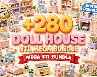 280+ Doll House STL Mega Bundle | Miniature Houses, Furniture & Buildings 3D Print Files