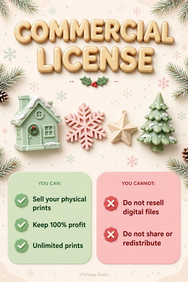 Paquete de archivos STL de decoración navideña de invierno / Archivos de impresión 3D para decoración navideña del hogar imagen 4