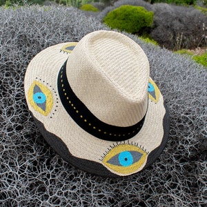 Summer Hat, Hand Painted Panama hat