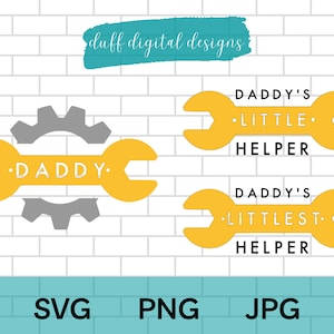 Daddy's Helper SVG / Daddy & Son Cut File for Cricut / Daddy/ Daughter Cut Files SVG / Family Shirts SVG Cut Files / Construction Shirt Dad