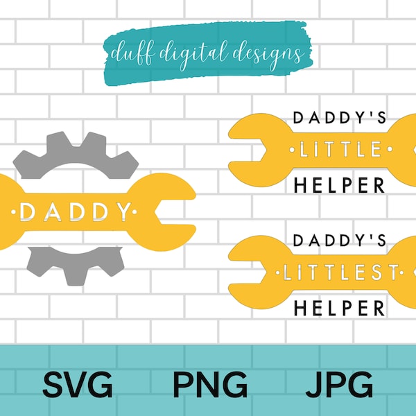 Daddy's Helper SVG | Daddy & Son Cut File for Cricut | Daddy/Daughter Cut Files SVG | Family Shirts SVG Cut Files | Construction Shirt Dad