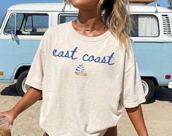 Comfort Colors Vintage East Coast Shirt Fisherman Aesthetic Crewneck Yacht Club Tee Oversized Coastal Granddaughter Tee Beachy Tshirt