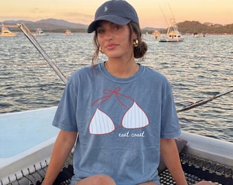 East Coast Shirt Vintage Coastal Bikini Crewneck Preppy Clothes Teens Oversized Coastal Granddaughter Tee Beachy Shirt Beachy Summer Tee