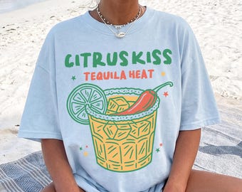 Spicy Margarita Shirt Funny Summer Cocktail Tshirt Trendy Oversized  Comfort Colors Beach Tee Retro Spicy Marg Social Club Crewneck