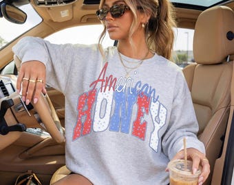 Retro America 4th of July Sweatshirt, Preppy Fourth of July Hoodie, Oversized USA Sweatshirt, Aesthetic Patriotic Crewneck, USA Sweatshirt
