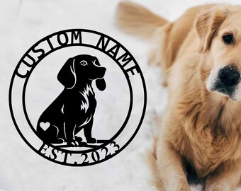 Custom Dachshund Metal Sign, Personalized Dog Lover Name Sign, Dog Name Sign Decoration, Dog Metal Wall Art, Dog Home Decor, For Dad
