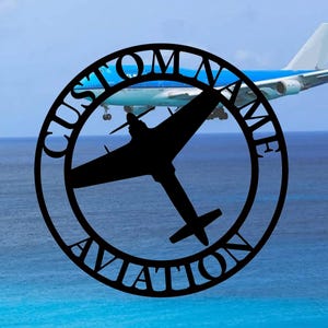 Custom Aircraft Metal Sign, Personalized Plane Name Wall Hanging Decor, Pilot Name Sign, Home Decor, Plane Lover Gift, Children&#39;s Room Decor