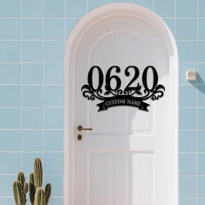 Benutzerdefinierte Türnummer Zeichen, personalisierte Adresse Zeichen, Outdoor Yard Zeichen, Brief Familienname Hang Zeichen, Haus Metall Türschild, Housewarming Zeichen