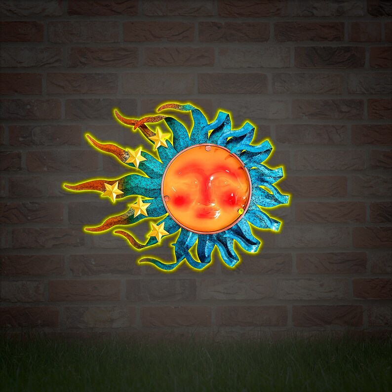 Sunmetal Wall Art Wacky Sun Decor Sun Metal Art Garden Decor Home Decor