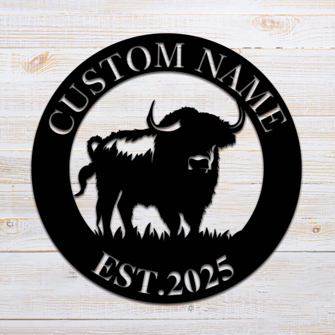 Custom A Bison Metal Hang Sign,personalized Bison Name Wall Sign,bison ...