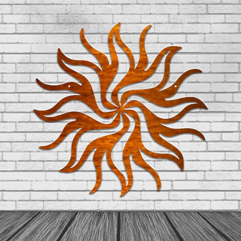 Personalized Metal Wall Art / Wacky Sun Decoration / Sun Metal Art