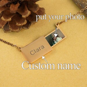 Collar con estuche para cámara personalizado, joyería con foto conmemorativa, collar de pareja, collar con medallón, regalo de aniversario, regalo del Día de la Madre