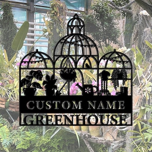Personalized Garden Metal Sign, Personalized Greenhouse Name Sign, Metal Garden Decor, Metal Yard Decor, Wall Hanging, New House Gift