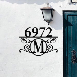 Benutzerdefinierte Türnummer Zeichen, personalisierte Adresse Zeichen, Outdoor Yard Zeichen, Brief Familienname Hang Zeichen, Haus Metall Türschild, Housewarming Zeichen