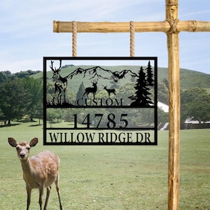 Custom Deer Metal Wall Sign, Personalized Deer Name Metal Hanging Sign, Deer Hunter Gift, Deer Hunting Decor, Deer Camp Sign, Yard Sign