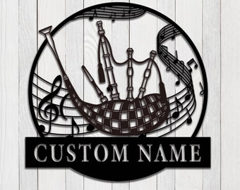 Custom Bagpipes Metal Wall Art, Personalized Bagpipes Name Sign, Bagpipes Home Decor, Custom Bagpipes, Bagpipes Teacher Gift, New House Gift