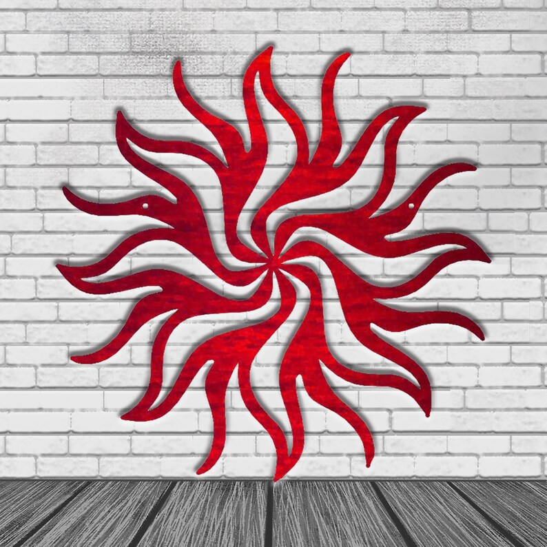 Personalized Metal Wall Art / Wacky Sun Decoration / Sun Metal Art