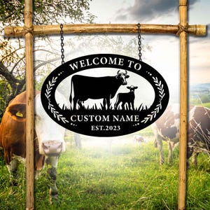 Customizable Cow Signs, Cow Metal Wall Art, Farm Decorations, Metal Decorations, Custom Crafts, Handmade Signs, Gifts For Friends