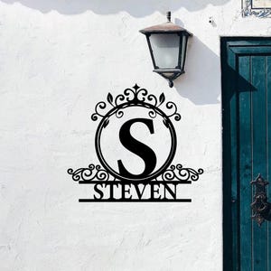 Personalized Family Name Metal Sign, Custom Last Name Metal Sign, Metal Door Hanger, Your House Address Number Hang Sign, Housewarming Gift