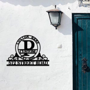 Benutzerdefiniertes Brief Familienname Aufhängen Zeichen, Tür Zahlen Zeichen, personalisierte Adresse Zeichen, Outdoor Yard Zeichen, Haus Metall Türschild, Housewarming Zeichen
