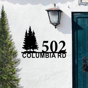 Personalized Outdoor Address Sign, Custom Tree Metal Wall Art, Entrance Number Door Metal Wall Sign, Street Address Sign, Housewarming Gift