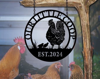 Custom Chicken Metal Wall Sign, Personalized Chicken Metal Wall Art, Chicken Coop Sign Decor, Chicken Farm Sign, Farmer's Gift, Farmhouse