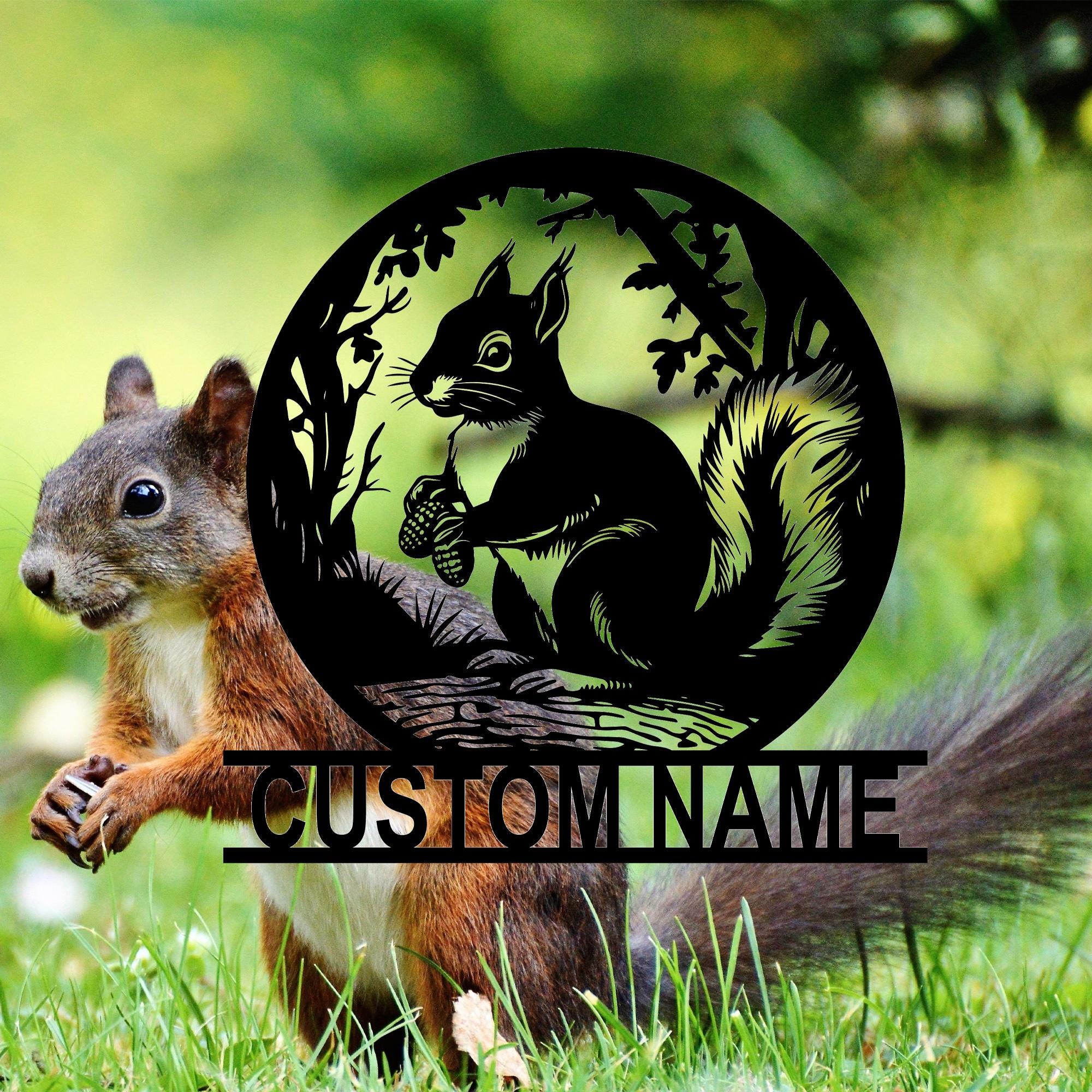 Ecureuil en bois + socle - Animaux en bois