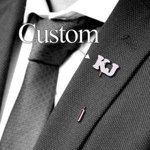 Personalized English Letter Name Brooch,Custom Two Capital letter Pin,Custom Pin,Custom Engrave Brooch,Myself Name Pin,Personalized Pin Gift