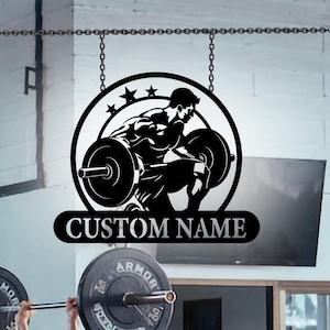 Custom Gym Club Name Metal Wall Art Sign, Personalized Gym Metal Home Decor, Fitness Lovers Gift, Metal Gym Indoor Outdoor Sign,Gift For Dad