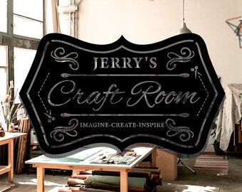 Custom Craft Room Metal Wall Art Name Sign, Personalized Craft Room Metal Wall Decor, Craft Room Hanging Sign, Home Decor, Gift for Mom