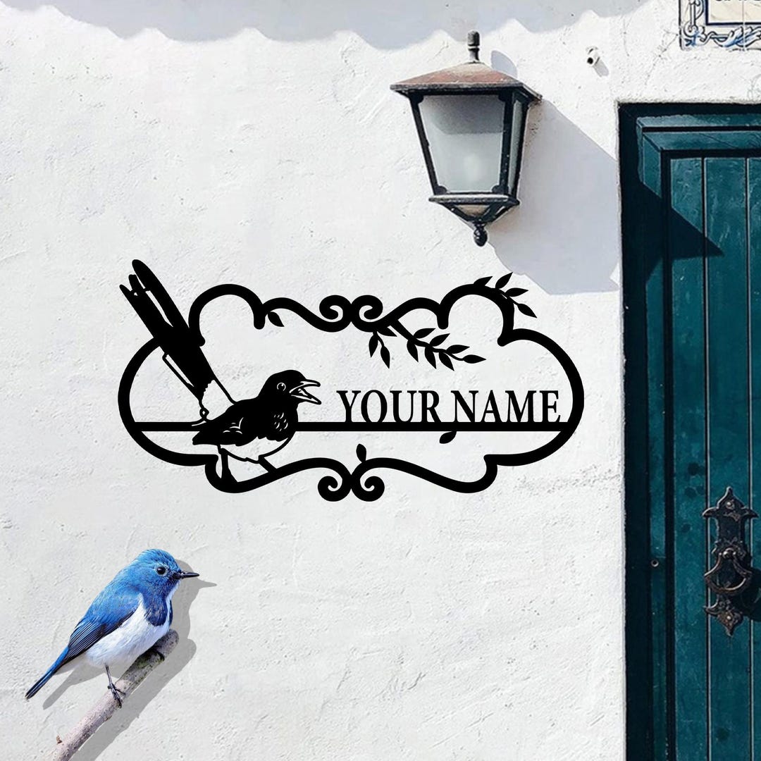 Custom Bird Name Metal Wall Sign,personalized Welcome Sign, Bird Metal ...