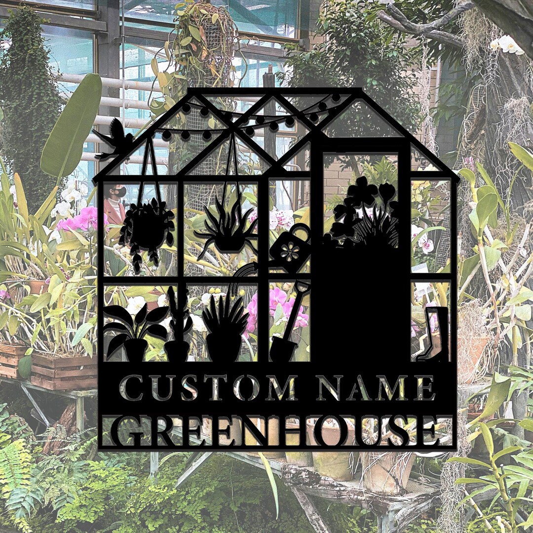 Personalized Garden Metal Sign, Personalized Greenhouse Name Sign ...