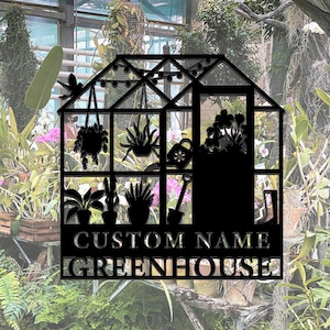 Personalized Garden Metal Sign, Personalized Greenhouse Name Sign, Metal Garden Decor, Metal Yard Decor, Wall Hanging, New House Gift