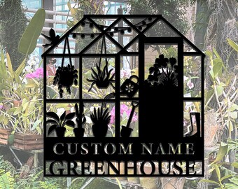 Personalized Garden Metal Sign, Personalized Greenhouse Name Sign, Metal Garden Decor, Metal Yard Decor, Wall Hanging, New House Gift