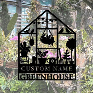 Personalized Garden Metal Sign, Personalized Greenhouse Name Sign, Metal Garden Decor, Metal Yard Decor, Wall Hanging, New House Gift