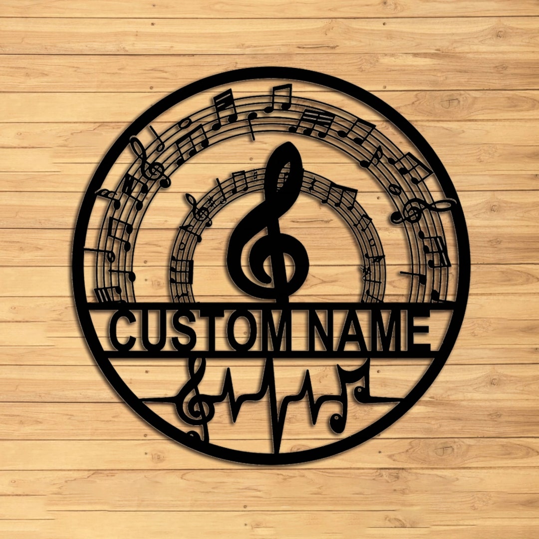 Custom Music Notes Metal Wall Art, Custom Music Room Sign, Personalized ...