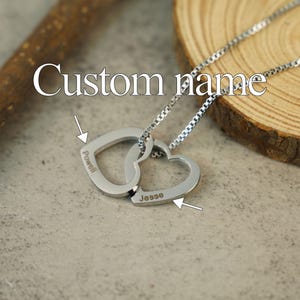 Personalized Engraved Necklace,Heart Charm Necklace, Personalized Jewelry,Custom Name Necklace For Women,Heart Name Necklace,Valentines Gift