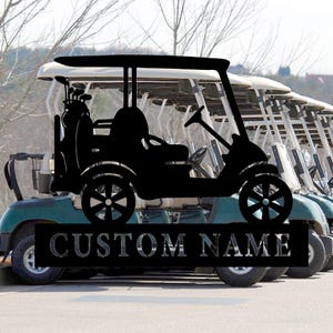 Custom Golf Car Metal Sign, Personalized Golf Car Metal Wall Art Decor, Custom Golf Name Craft, Golf Lover Gift, Golf Hang Yard Metal Sign