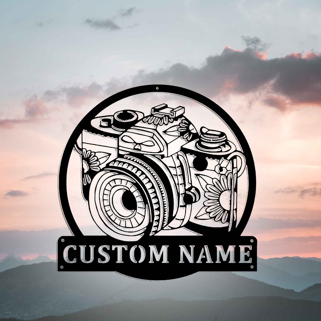 Custom Camera Metal Sign, Camera Wall Decor, Personalized Photography