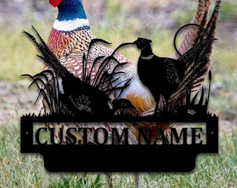 Custom Pheasant Metal Wall Art, Personalized Pheasant Name Sign Decoration For Room, Pheasant Home Decor, Custom Pheasant Metal Sign, Gift