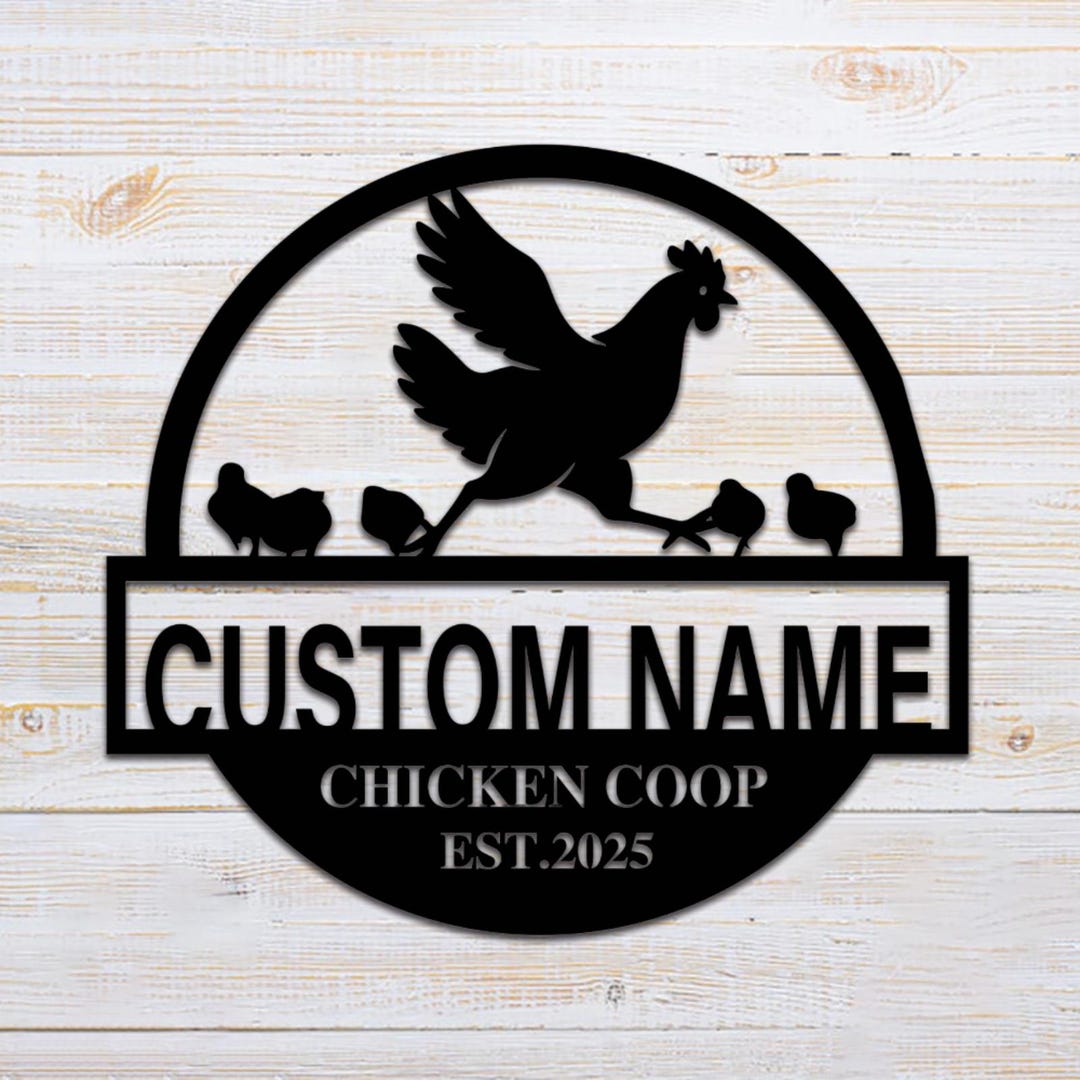 Custom Chicken Metal Wall Sign, Personalized Chicken Metal Wall Art ...